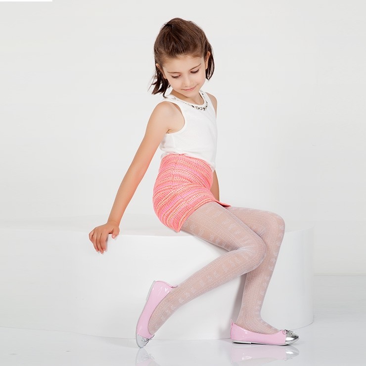 Pamuklu Kaydırmaz Taban Çocuk Külotlu Çorap Daymod 2121013 - Kemik