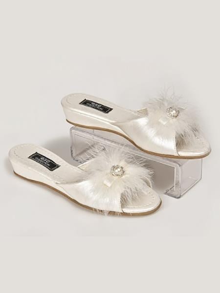 Siyah-Gri ve Ten Renk Seçenekleri Alçak Feta Çeyiz Terliği G & C 171 - Ekru