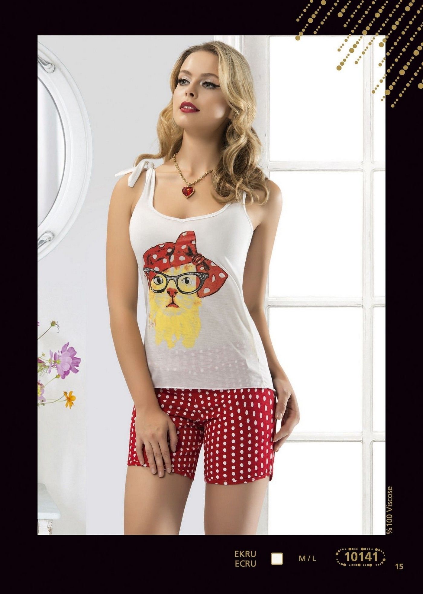 Anıt Kedi Baskılı Pamuklu Bayan Takım Anıt 10141 - Görsel 2