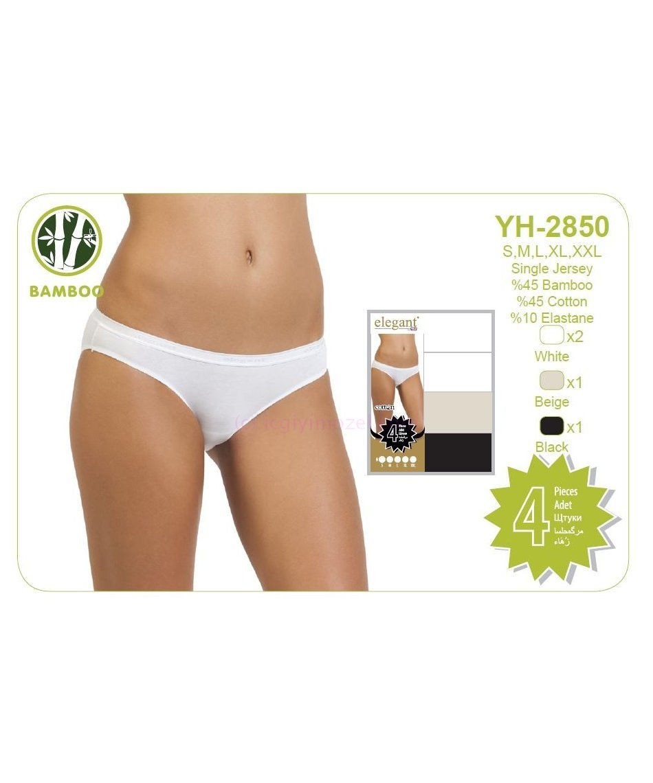 Bambu Pamuklu Slip Külot 4 Lü Paket Öztaş 2850 - Renkli