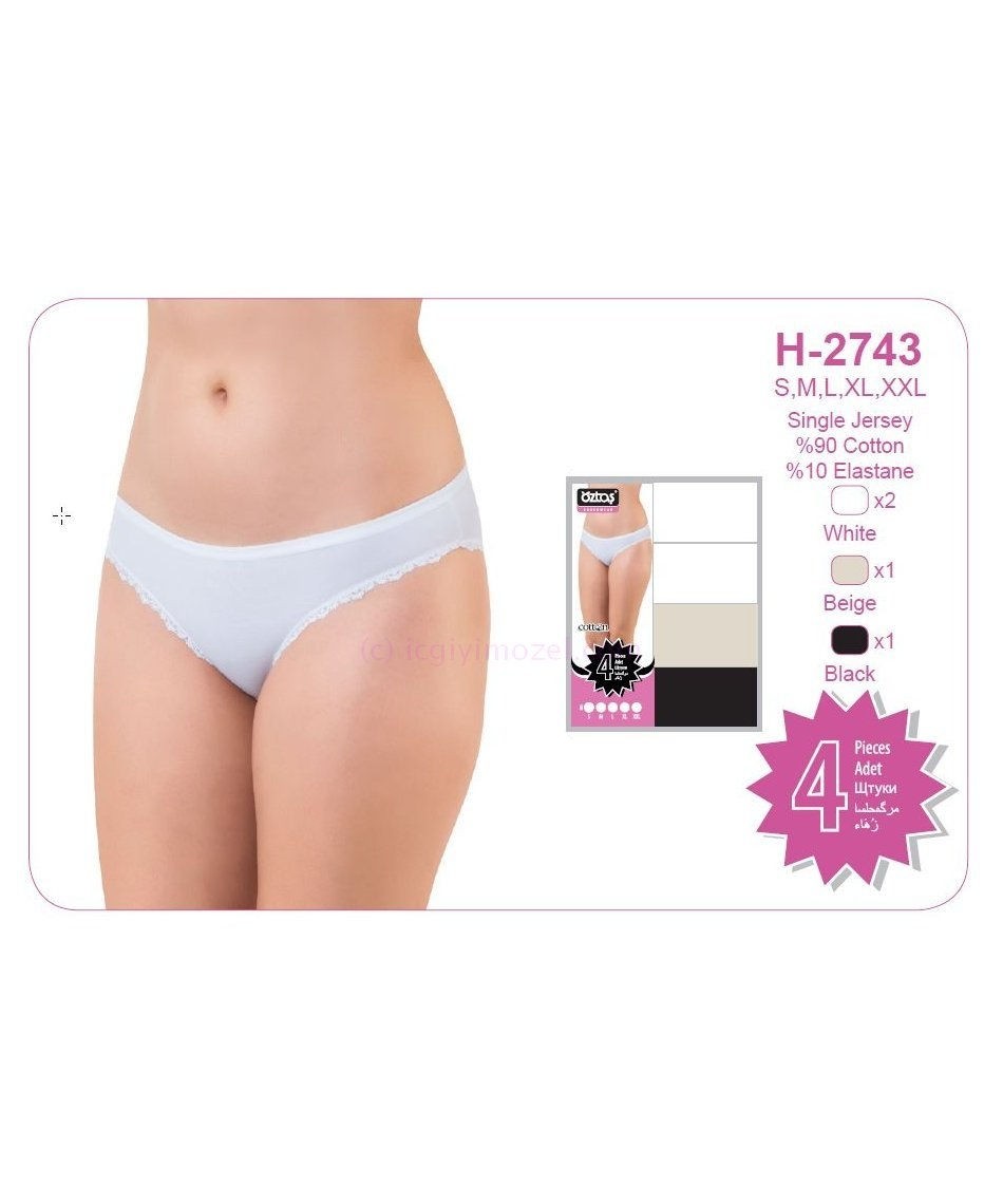 Öztaş Dantelli Yüksek Bel Bikini Külot Öztaş 2743 - Görsel 2