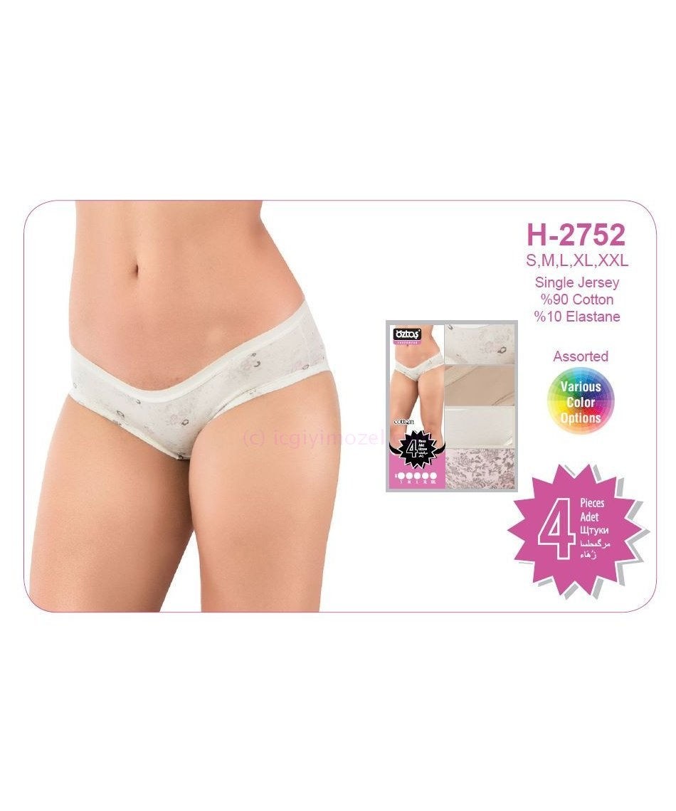 Öztaş Koton Elastan Desenli Hípster 4 Lü Paket Öztaş 2752 - Görsel 2