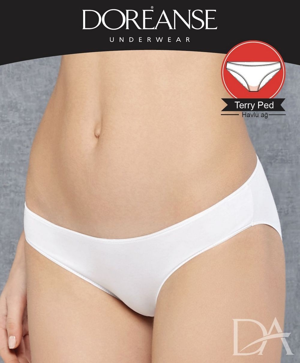 Pamuklu Yüksek Bel Slip Külot Doreanse 7104 - Beyaz