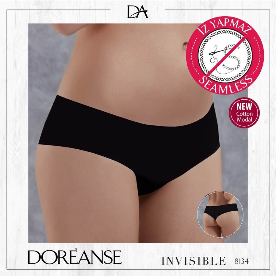 Yüksek Pamuk Oranı Şort Külot Doreanse 8134 - Siyah