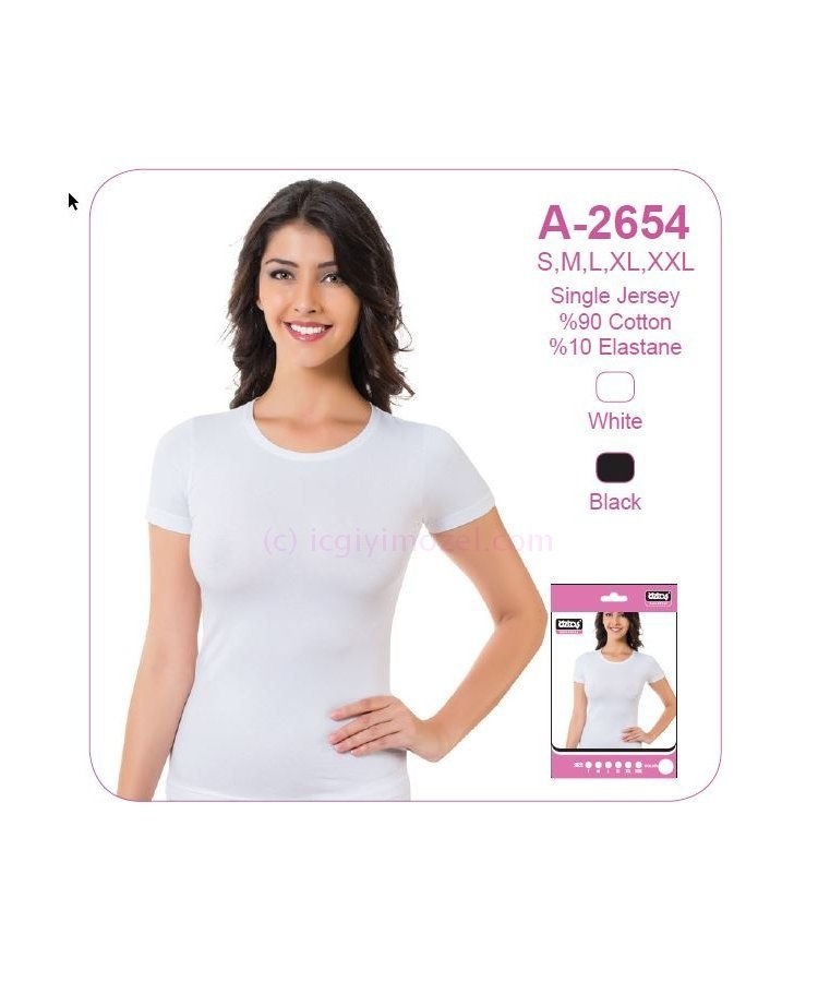 Yarım Kollu Esnek Tek Parça Body Öztaş 2654 - Beyaz