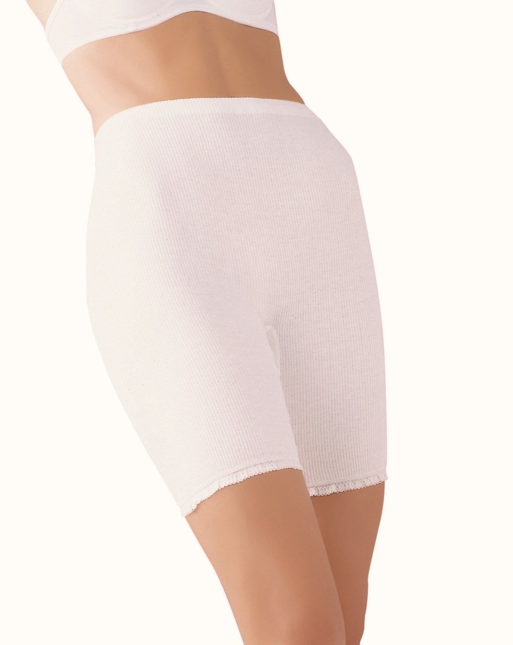 Uzun Paça Yüksek Bel Korse Külot Çift Kaplan 890 - Beyaz