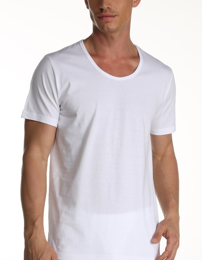 Pamuklu Süprem Bisiklet Yaka T-Shirt Çift Kaplan 953 - Beyaz