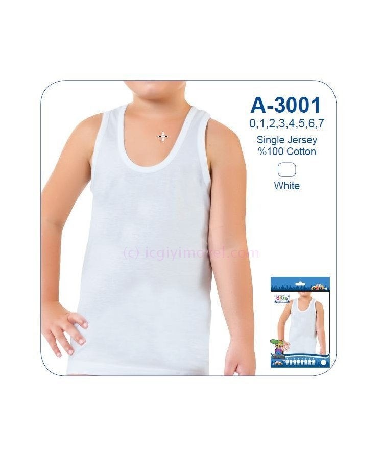 Pamuklu Rahat Kesim Çocuk Atlet Öztaş 3001 - Görsel