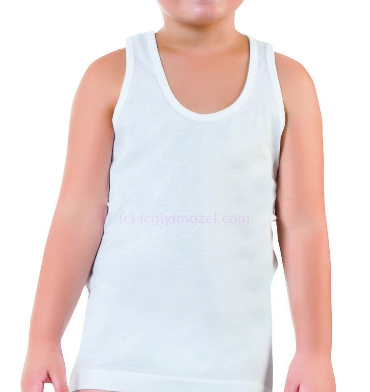 Pamuklu Esnek Düz Çizgili Çocuk Atlet Öztaş 3053 - Renkli