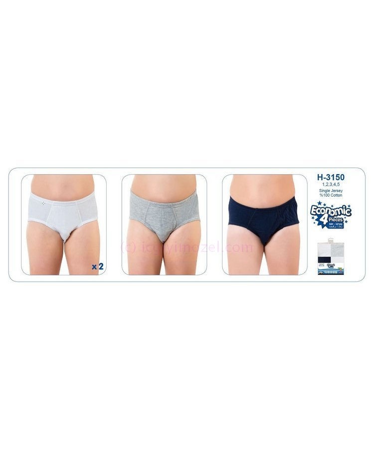 Pamuklu Yumuşak Lastikli 4 Lü Slip Öztaş 3150 - Renkli