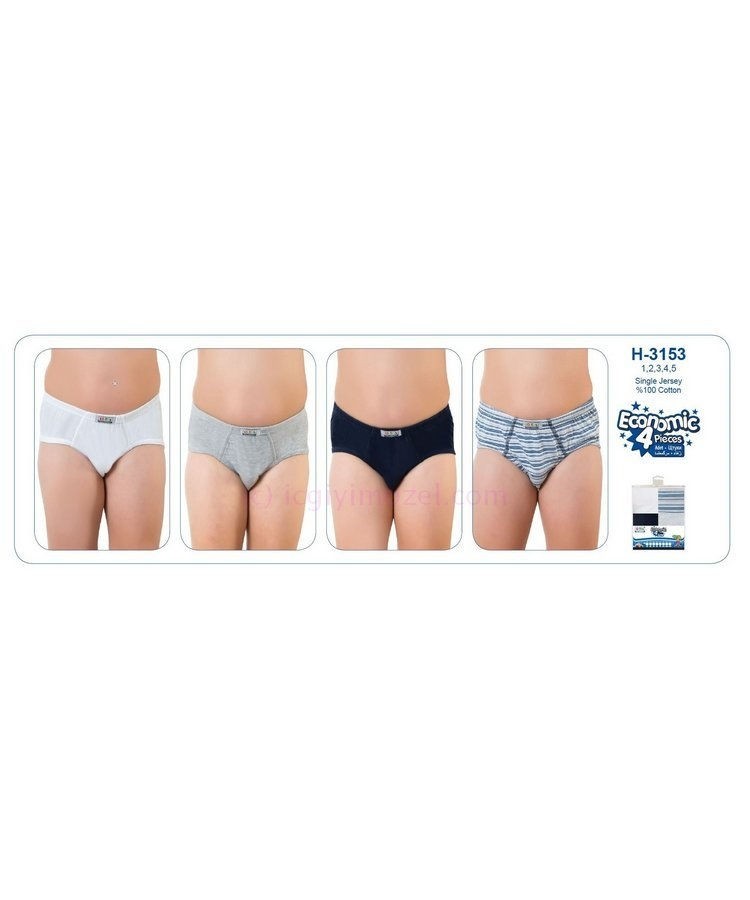 Pamuklu Lastikli Çizgili Slip Külot Öztaş 3153 - Renkli