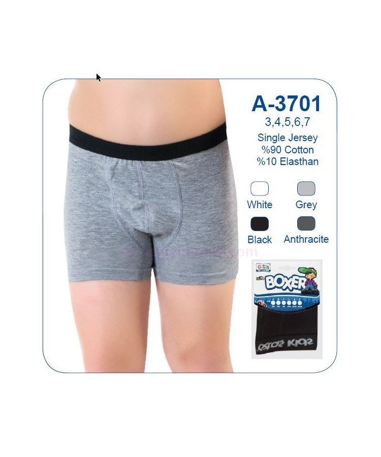 Yüksek Pamuklu Lycra Boxer Öztaş 3701 - Gri