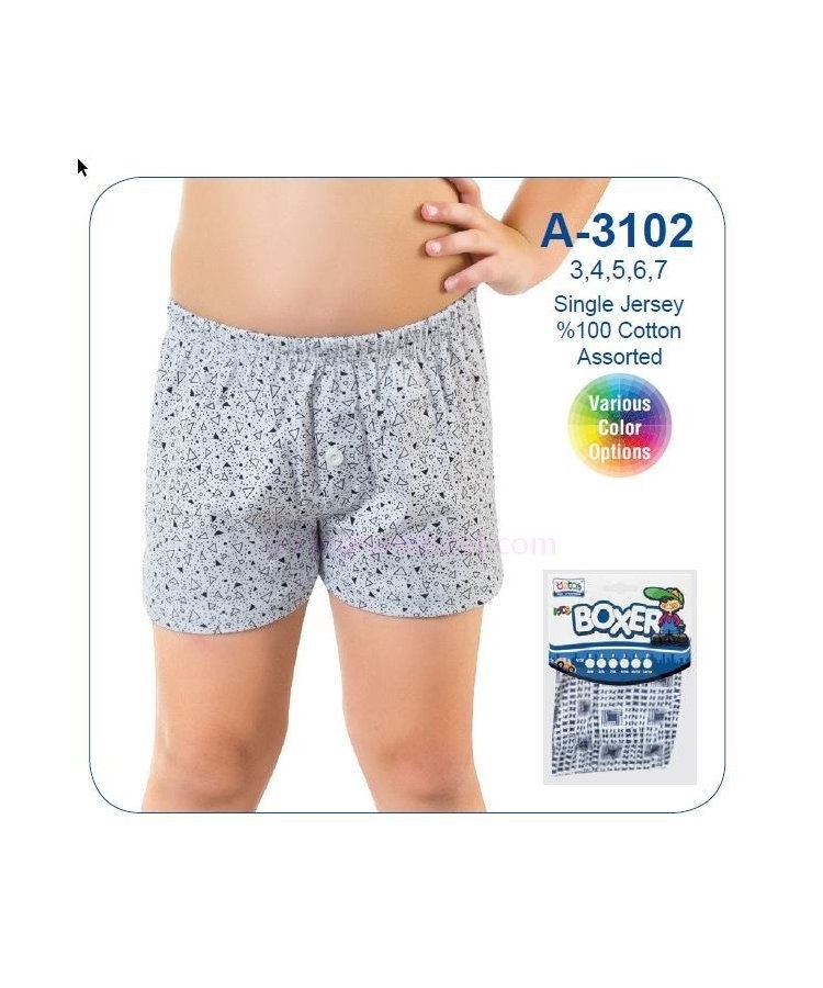 Yüksek Pamuk Oranı, Esnek Kumaş Çocuk Boxer Öztaş 3102 - Görsel