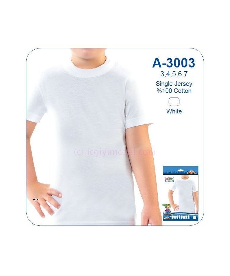 Pamuklu Sıfır Yaka Erkek Çocuk Atlet Öztaş 3003 - Görsel