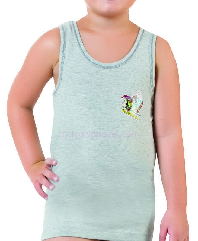 Pamuklu Dayanıklı Çocuk Atlet Öztaş 3016 - Renkli