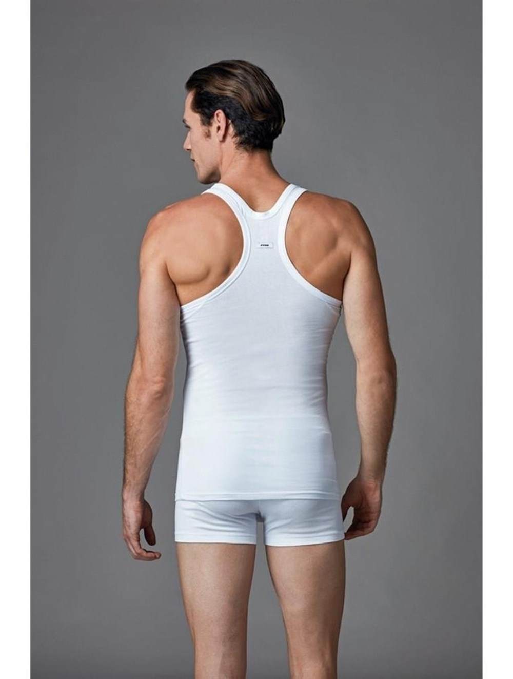 Pamuklu Uzun Kısa Kollu Sporcu Atlet Eros 002 - Beyaz