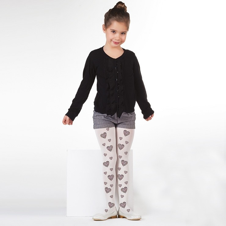 Yüksek Pamuk Oranı Kaydırmaz Taban Çocuk Külotlu Çorap Daymod 2125053 - Beyaz