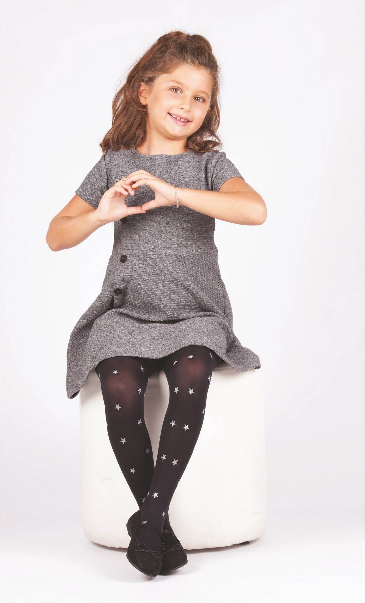 Yüksek Pamuk Oranı Kaydırmaz Çocuk Külotlu Çorap Daymod 2122078 - Siyah