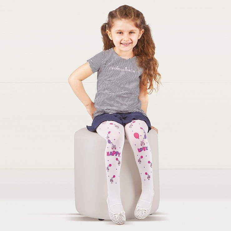 Beyaz Kaydırmaz Taban Çocuk Külotlu Çorap Daymod 2125062 - Beyaz