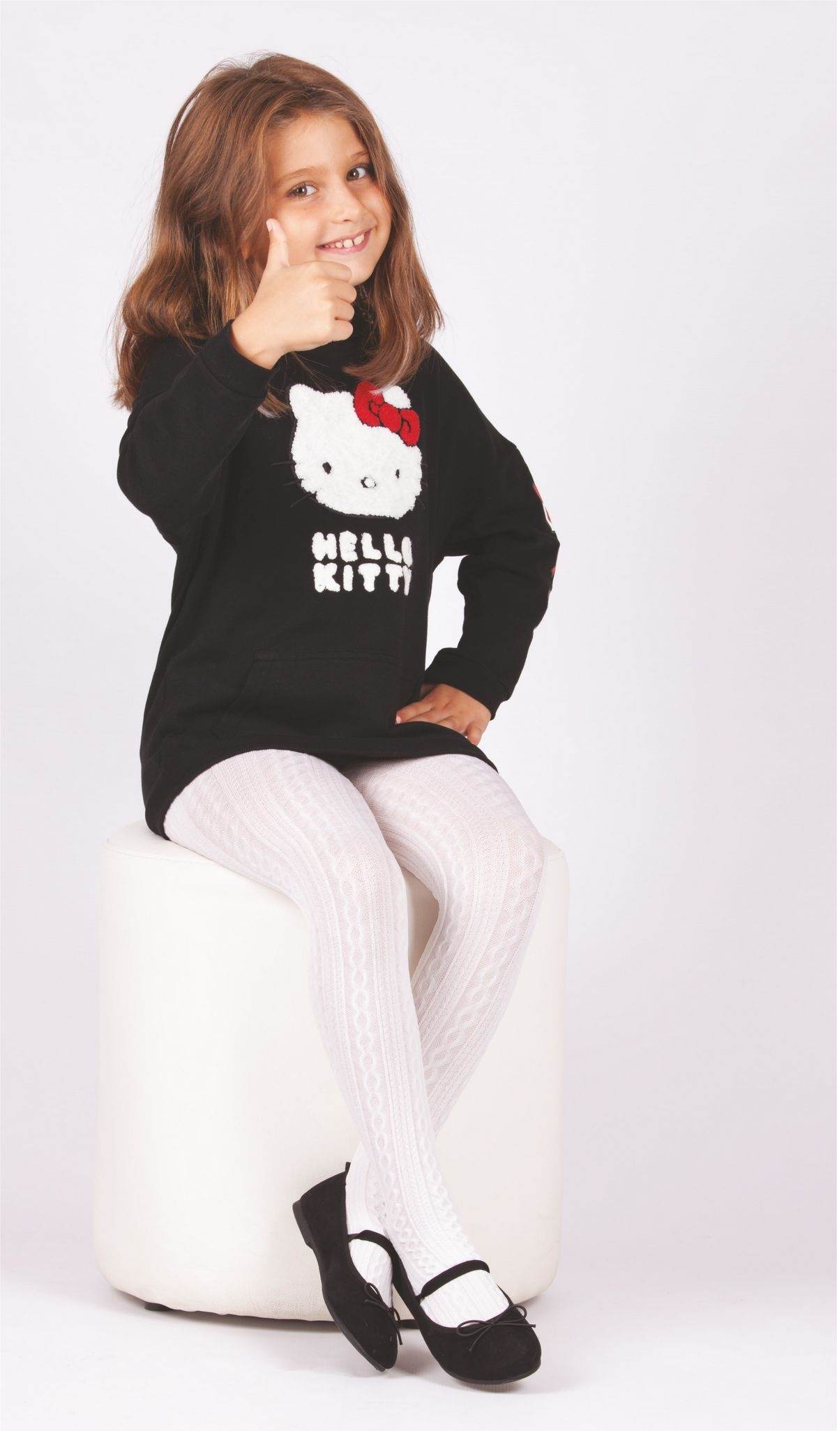 Pamuklu Daymod Çocuk Külotlu Çorap Siyah 2122088 - Beyaz