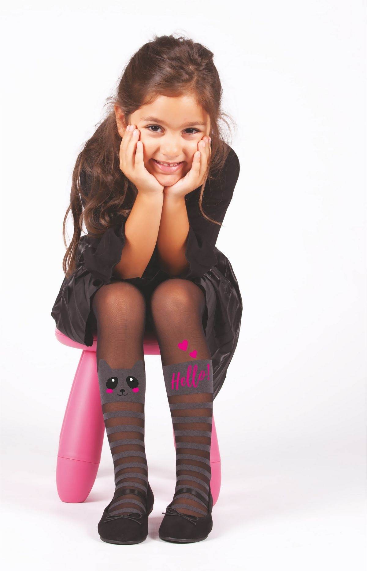 Yüksek Pamuk Oranı Kaydırmaz Taban Çocuk Külotlu Çorap Daymod 2125093 - Siyah