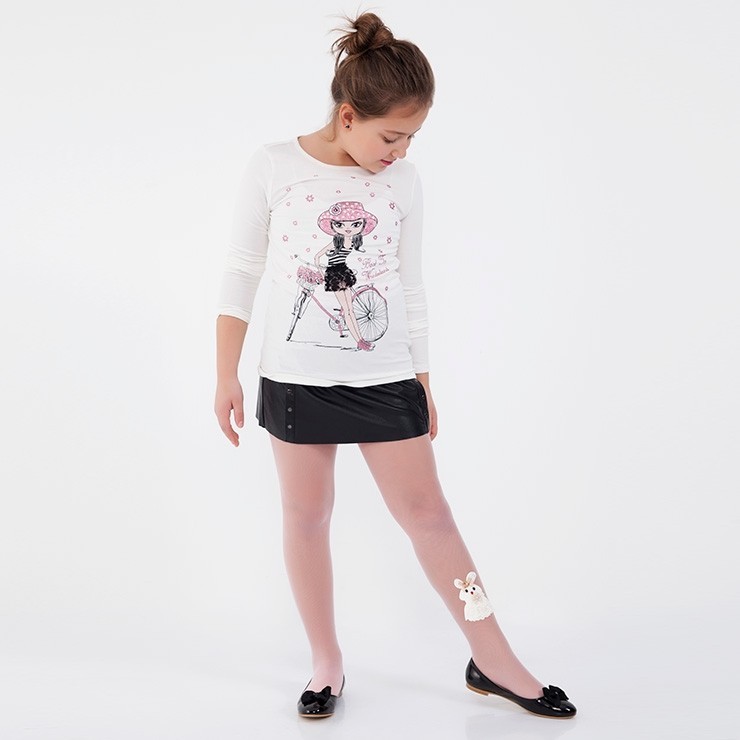 Kaydırmaz Tabanlı Pamuklu Çocuk Külotlu Çorap Daymod 2125037 - Kemik