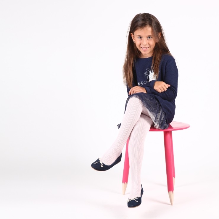 Yüksek Pamuklu Çocuk Külotlu Çorap Daymod 2122061 - Beyaz