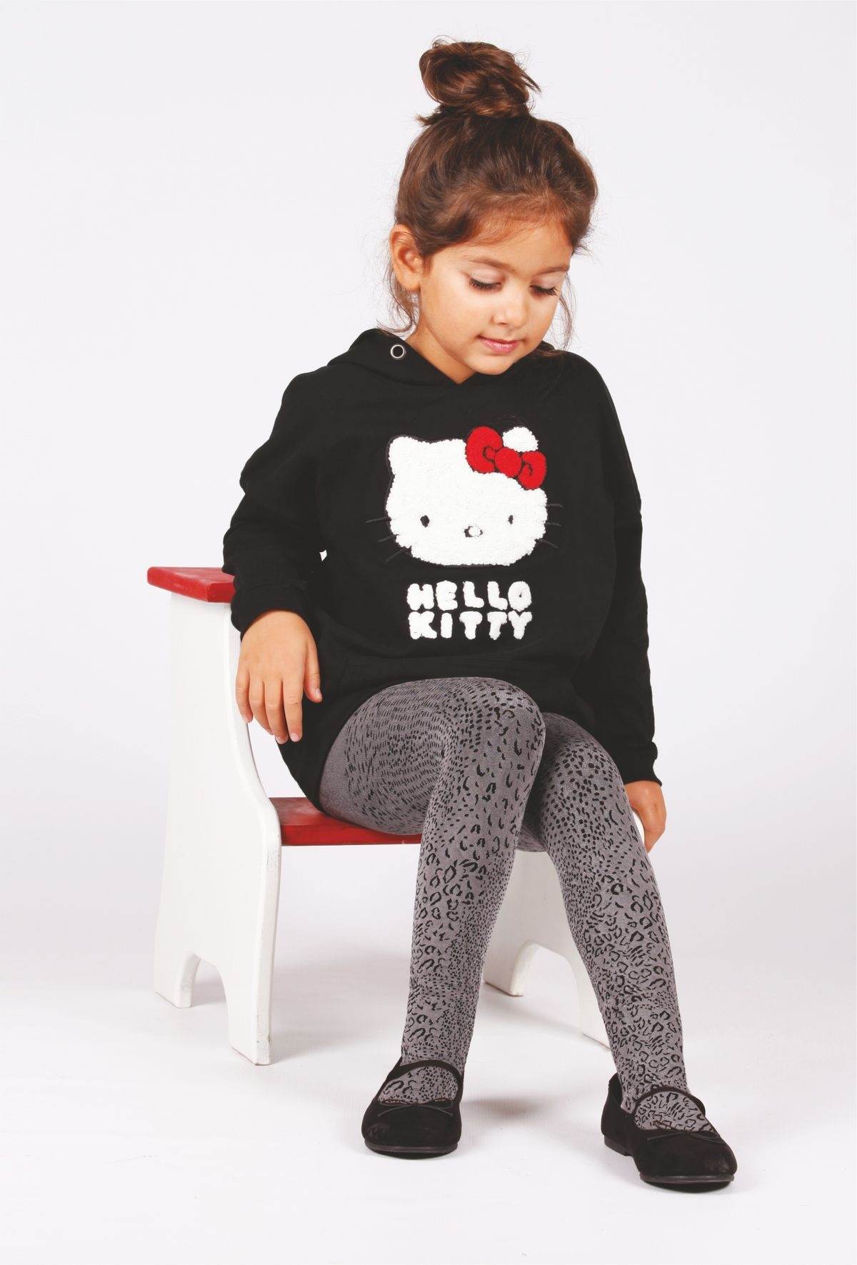 Pamuklu Kaydırmaz Taban Çocuk Külotlu Çorap Daymod 2122065 - Gri Siyah