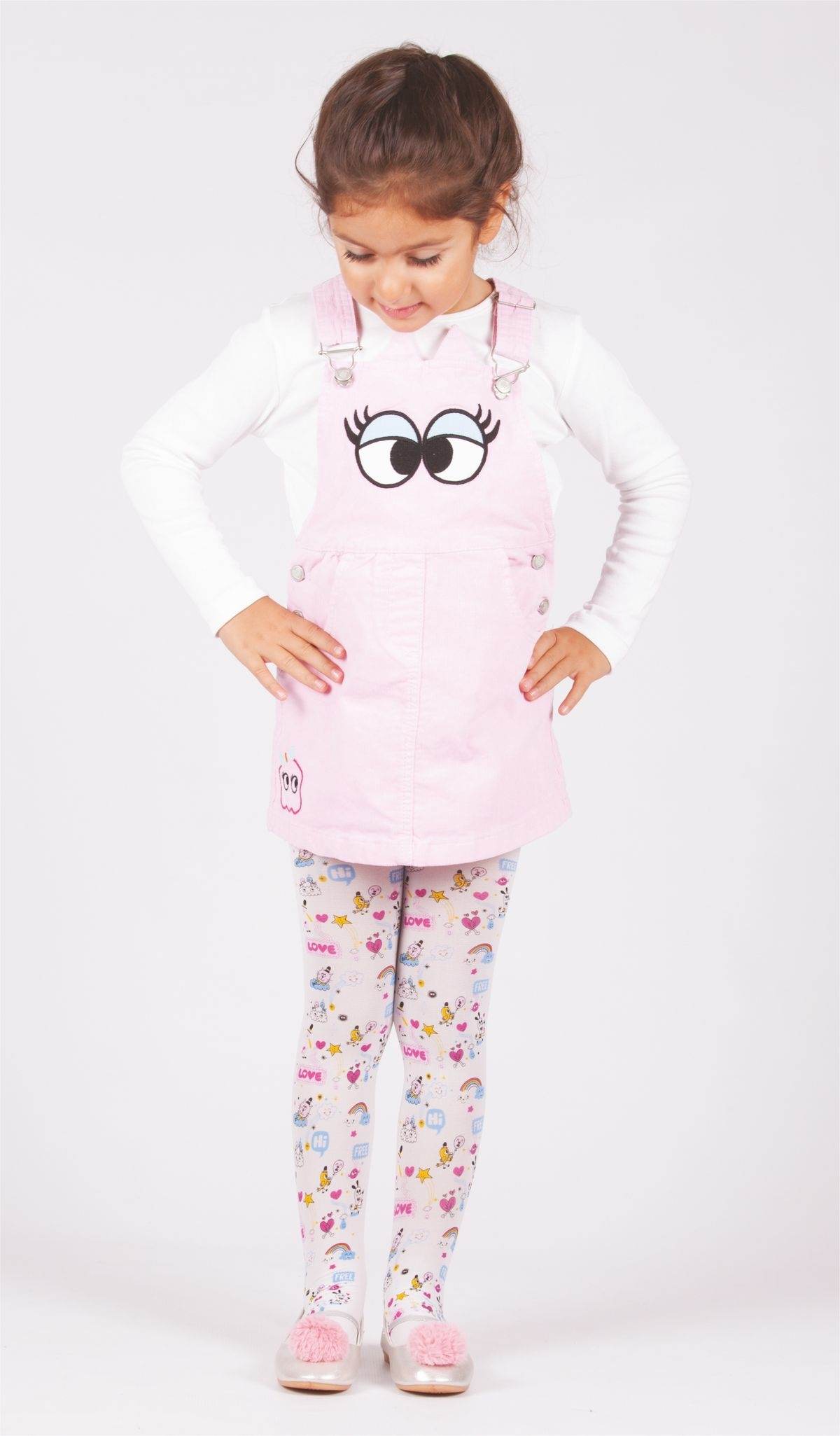 Yüksek Pamuklu Kaydırmaz Taban Çocuk Külotlu Çorap Daymod 2125079 - Beyaz