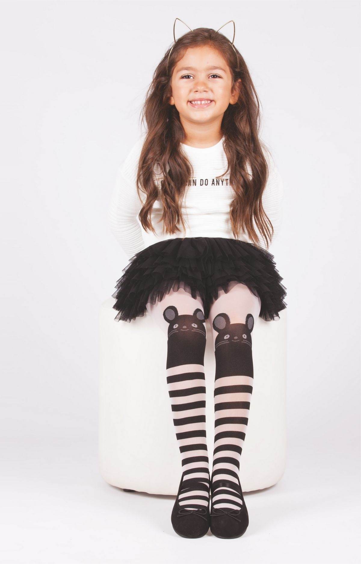 Yüksek Pamuklu Kaydırmaz Taban Çocuk Külotlu Çorap Daymod 2122082 - Beyaz