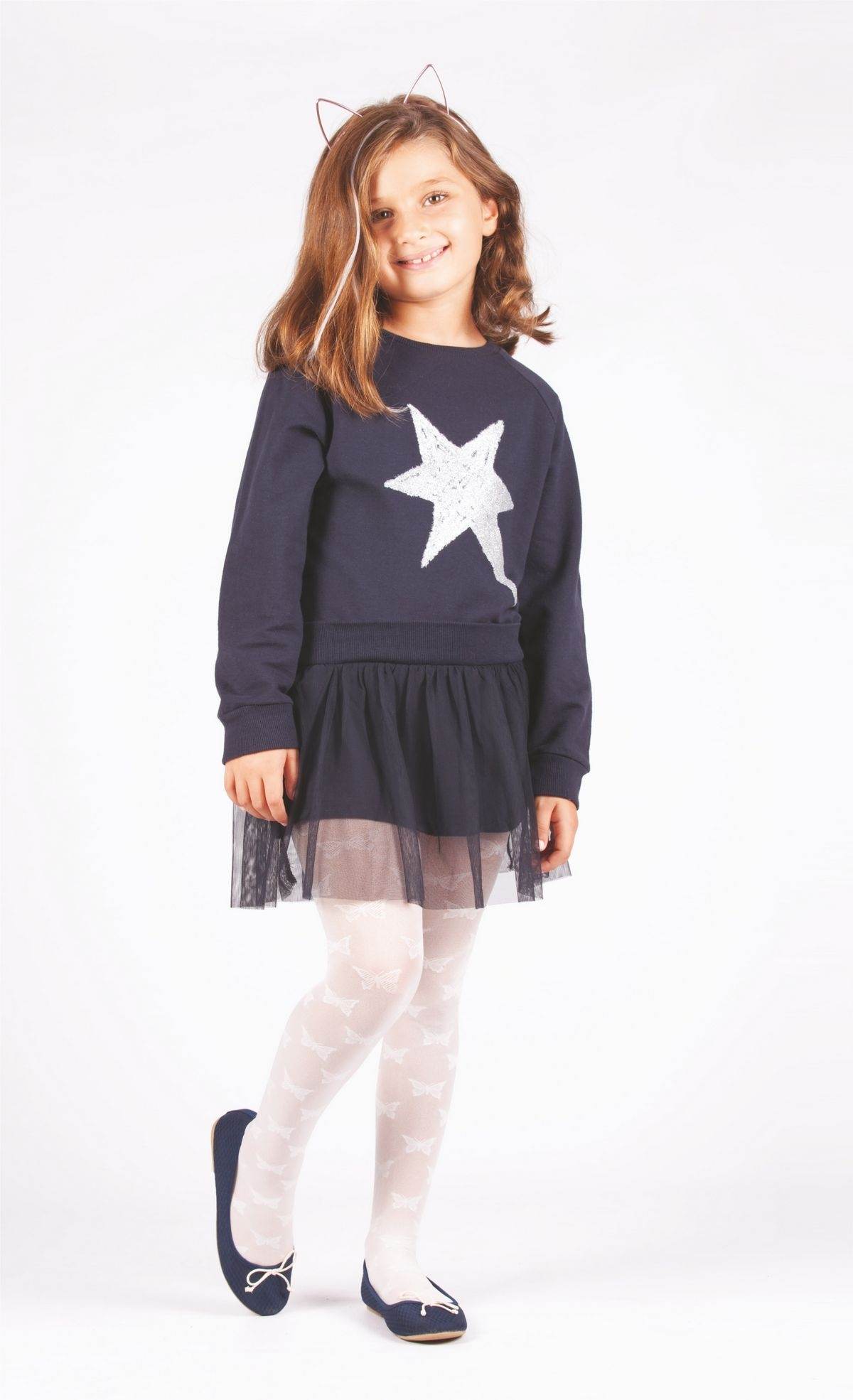 Yüksek Pamuklu Kaydırmaz Taban Çocuk Külotlu Çorap Daymod 2122084 - Beyaz