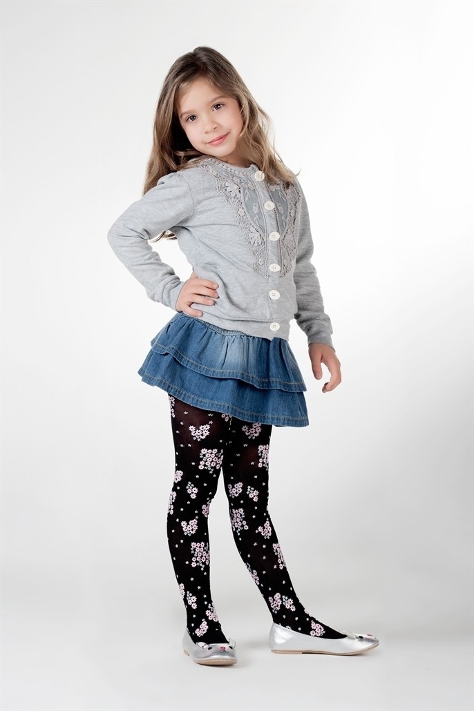 Pamuklu Kaydırmaz Taban Çocuk Külotlu Çorap Daymod 2125001 - Kemik