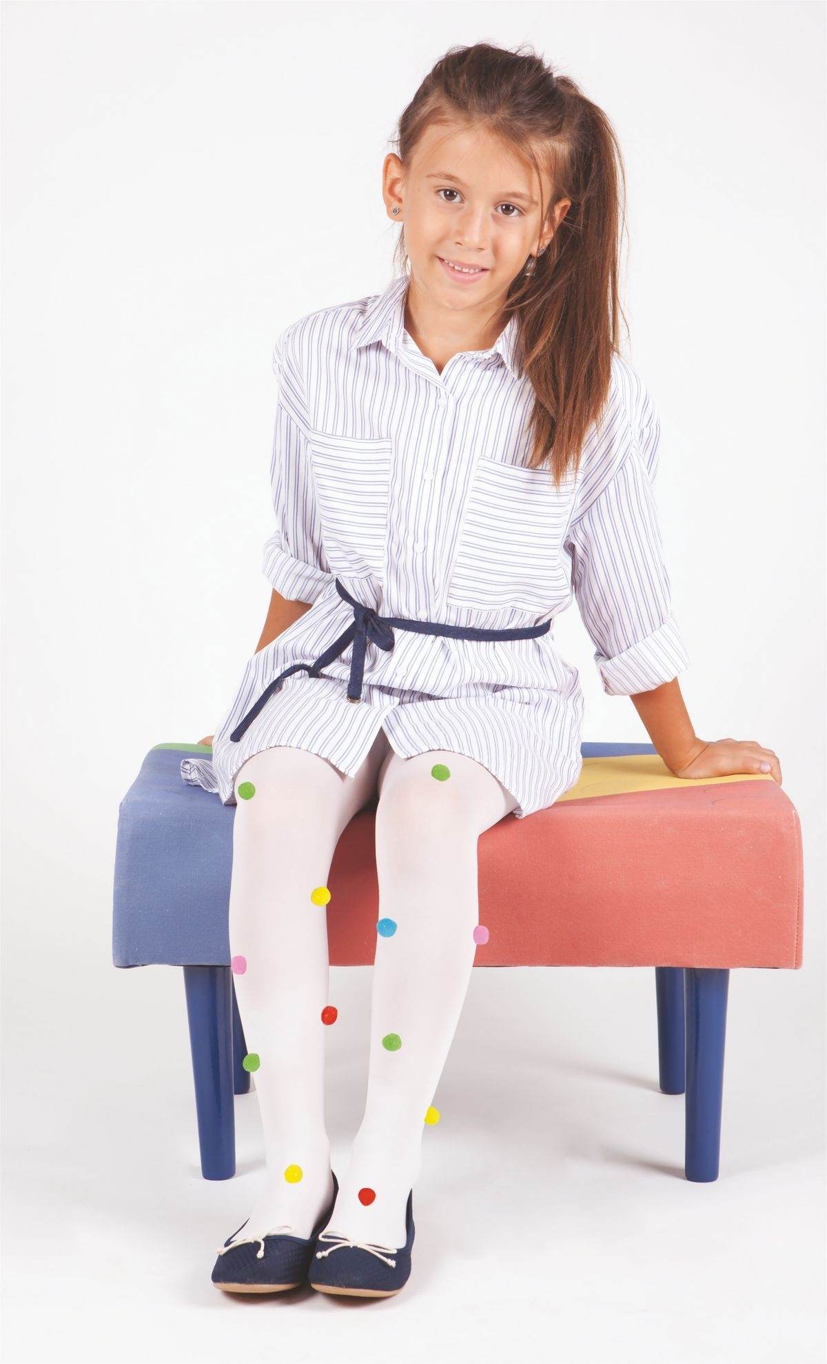 Pamuklu Kaydırmaz Tabana Sahip Çocuk Külotlu Çorap Daymod 2142026 - Beyaz