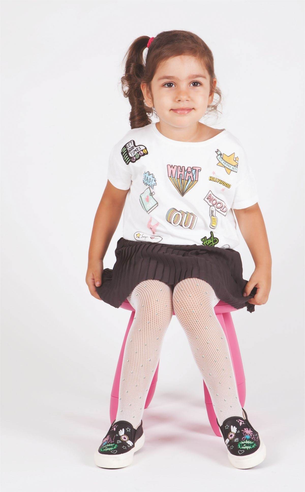 Yüksek Pamuk Oranı Kaydırmaz Taban Çocuk Külotlu Çorap Daymod 2144003 - Beyaz