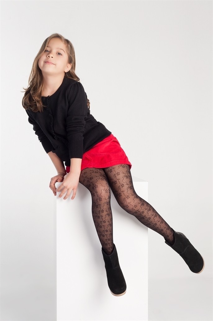 Yüksek Pamuk Oranı Kaydırmaz Taban Çocuk Külotlu Çorap Daymod 2121001 - Siyah