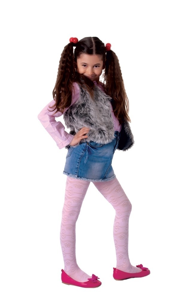 Yüksek Pamuklu Kaydırmaz Taban Çocuk Külotlu Çorap Daymod 2122006 - Pembe