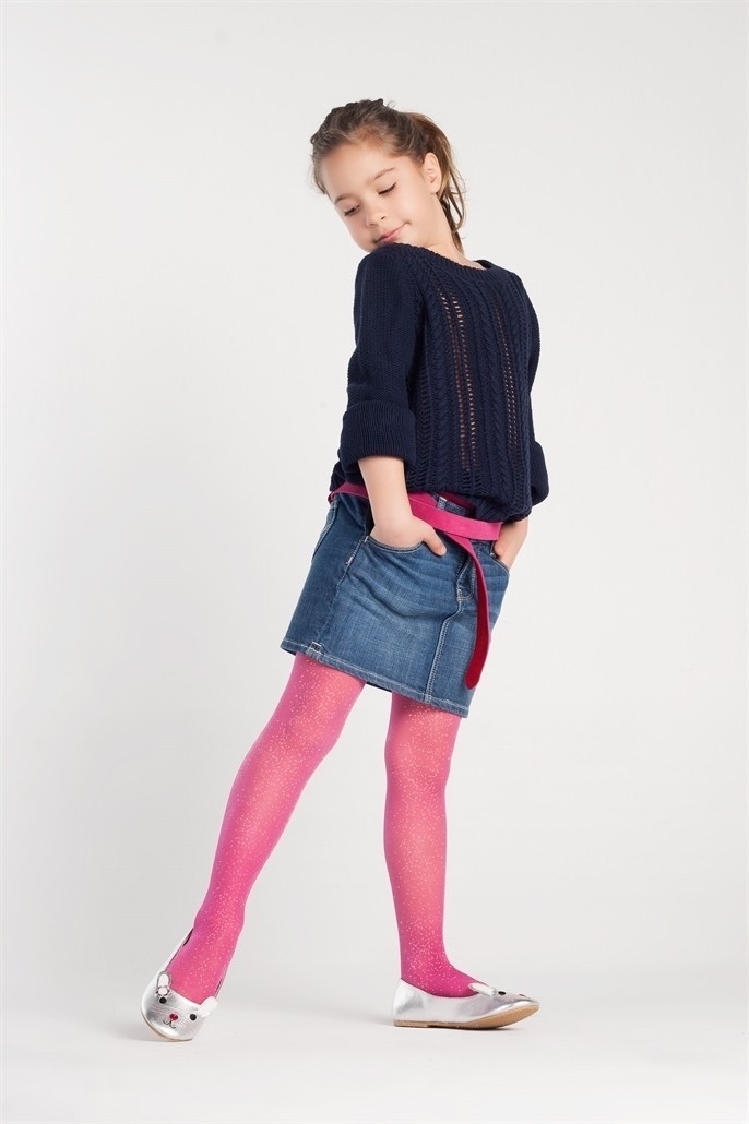 Yüksek Pamuklu Kaydırmaz Çocuk Külotlu Çorap Daymod 2122001 - Beyaz Gümüş