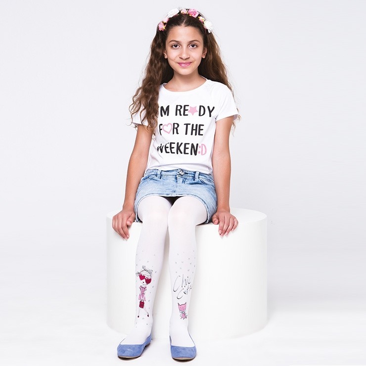 Yüksek Pamuklu Kaydırmaz Taban Çocuk Külotlu Çorap Daymod 2125051 - Kemik