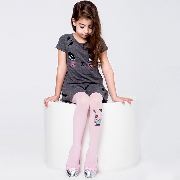 Yüksek Pamuk Oranı Kaydırmaz Taban Çocuk Külotlu Çorap Daymod 2142015 - Kemik