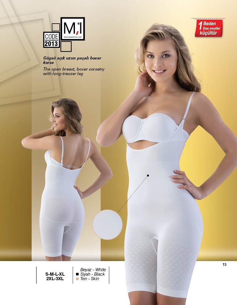 Dikişsiz Paçalı Korse Kadın Emay 2013 - Beyaz