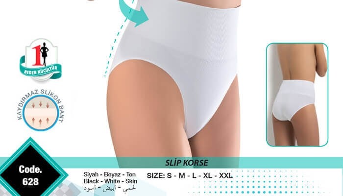 Dikişsiz Slip Korse Kaydırmaz Silikon Bant Erdem 628 - Beyaz