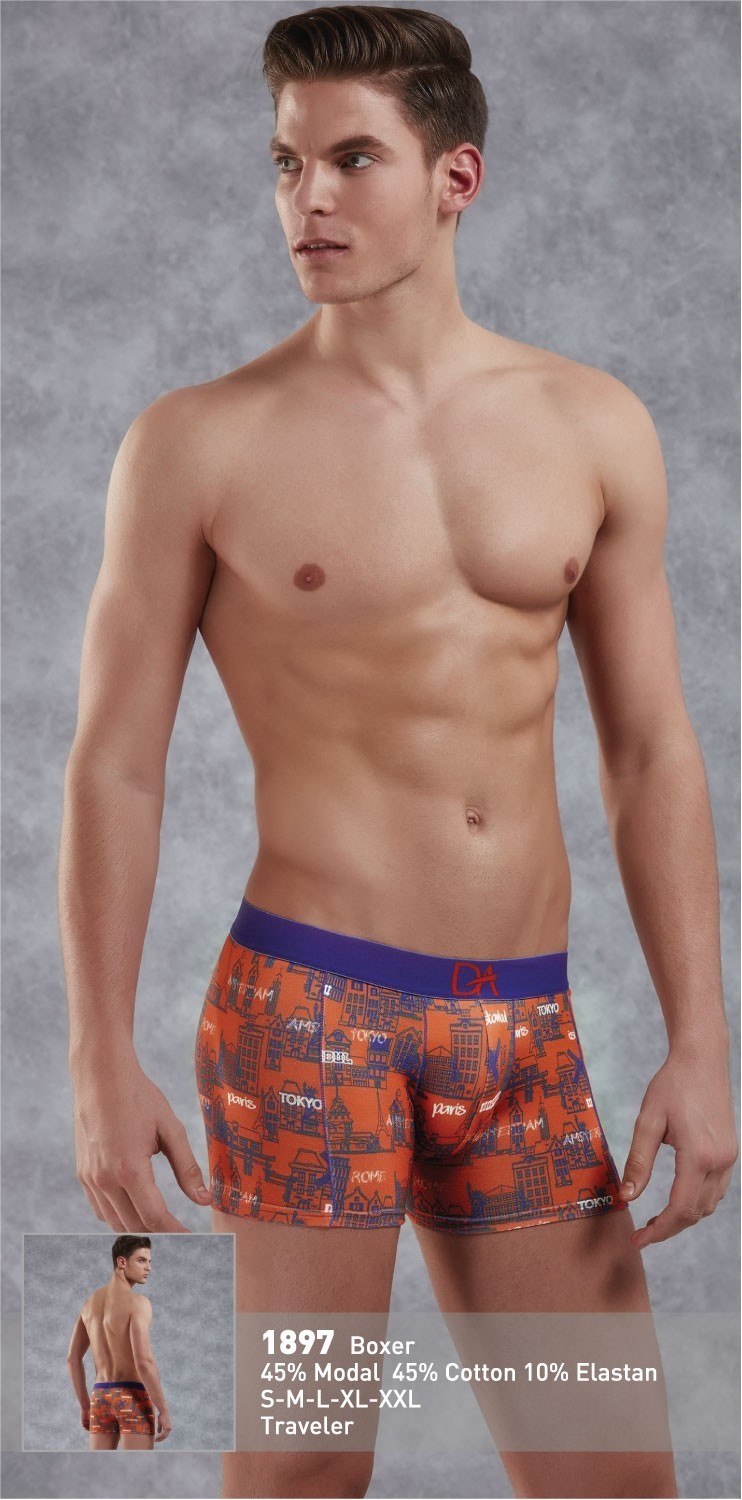 Modal Pamuklu Baskılı Erkek Boxer Doreanse 1897 - Baskılı