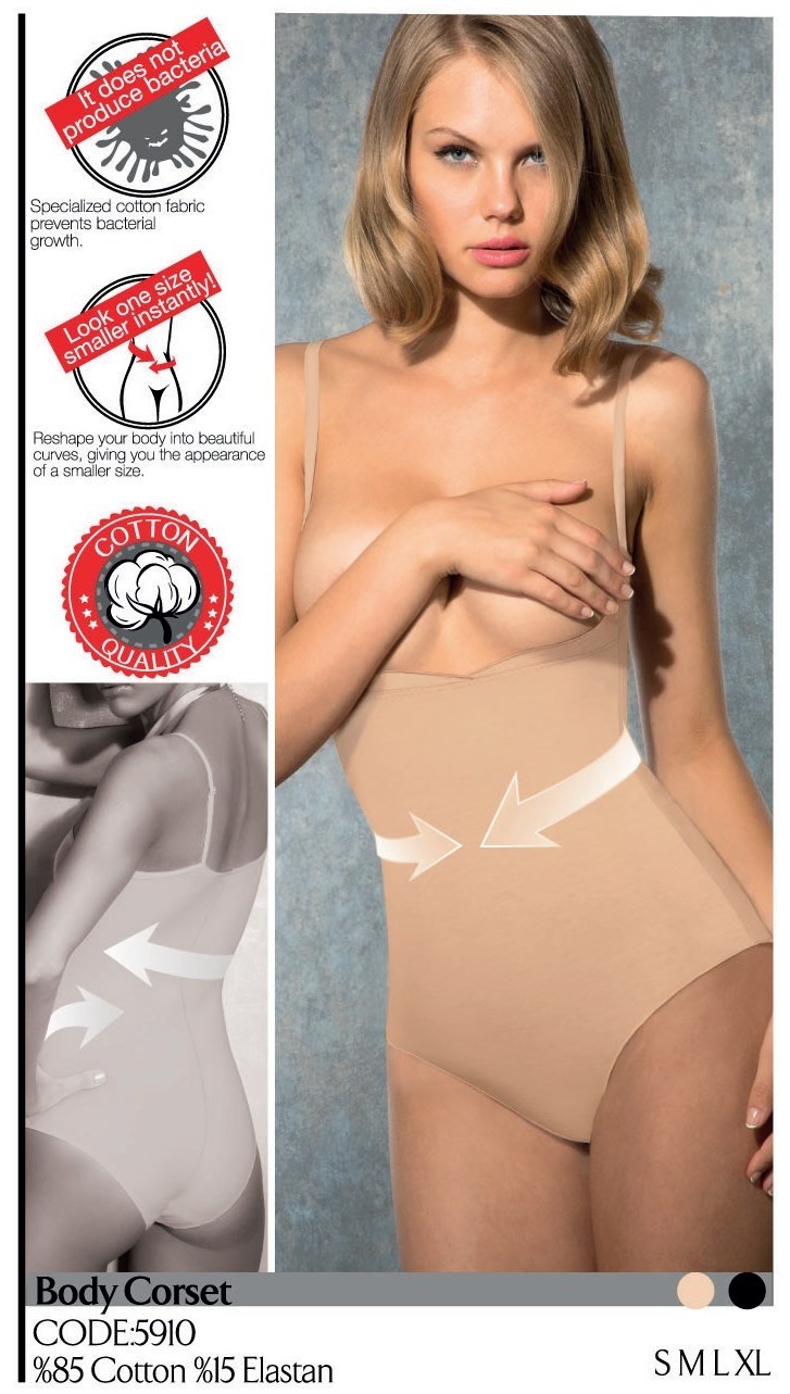 Kademeli Kompresyonlu Dikişsiz Korse Doreanse 5910 - Ten