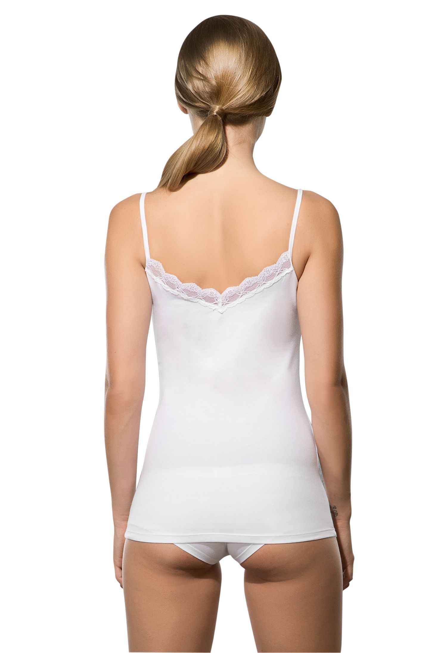 Yüksek Pamuk Oranı Geniş Askılı Kadın Atlet Doreanse 9310 - Beyaz