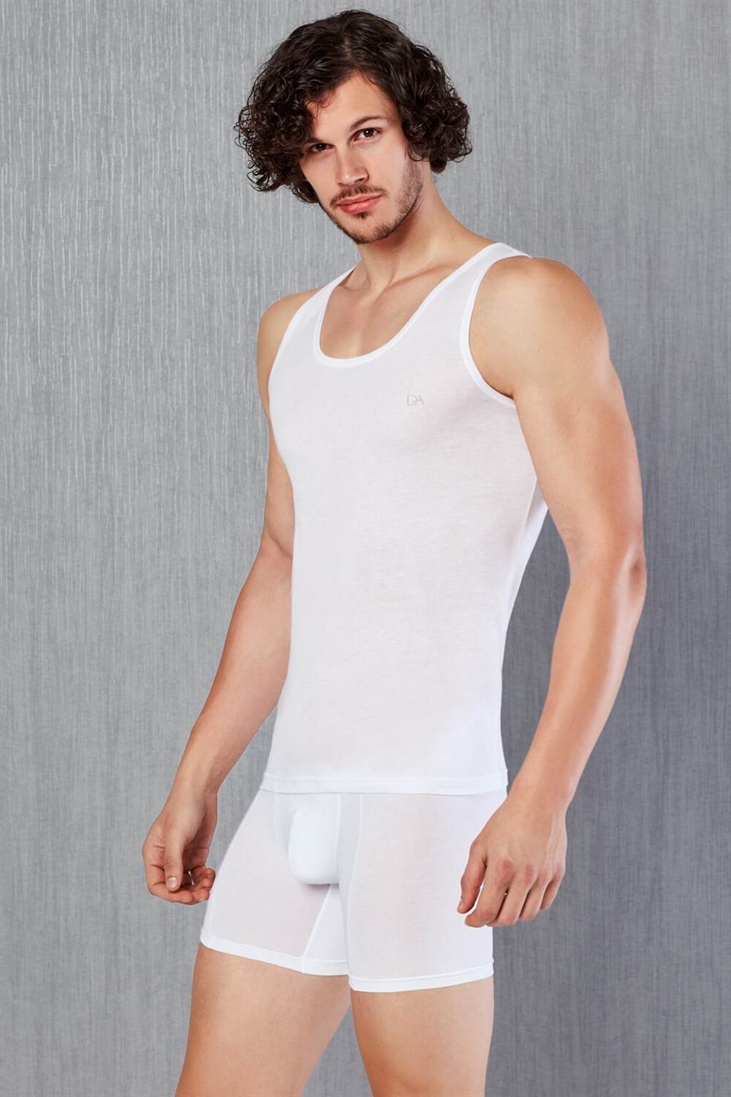 Pamuklu Ribana Kesim Erkek Atlet Doreanse 2030 - Beyaz