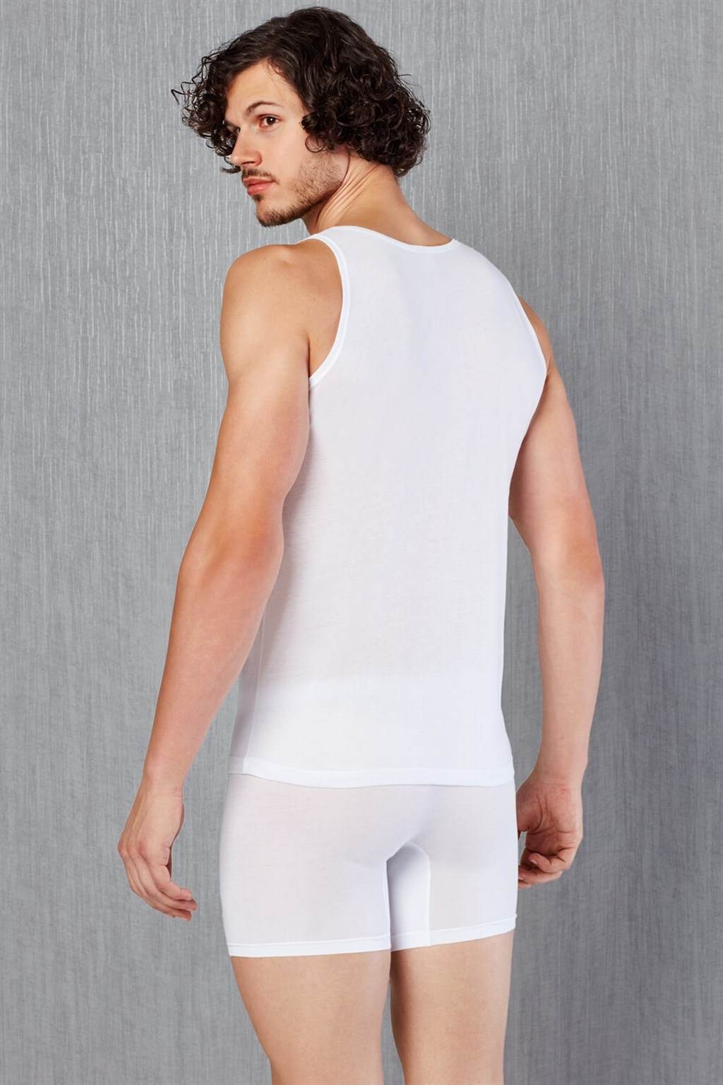 Pamuklu Ribana Kesim Erkek Atlet Doreanse 2030 - Beyaz