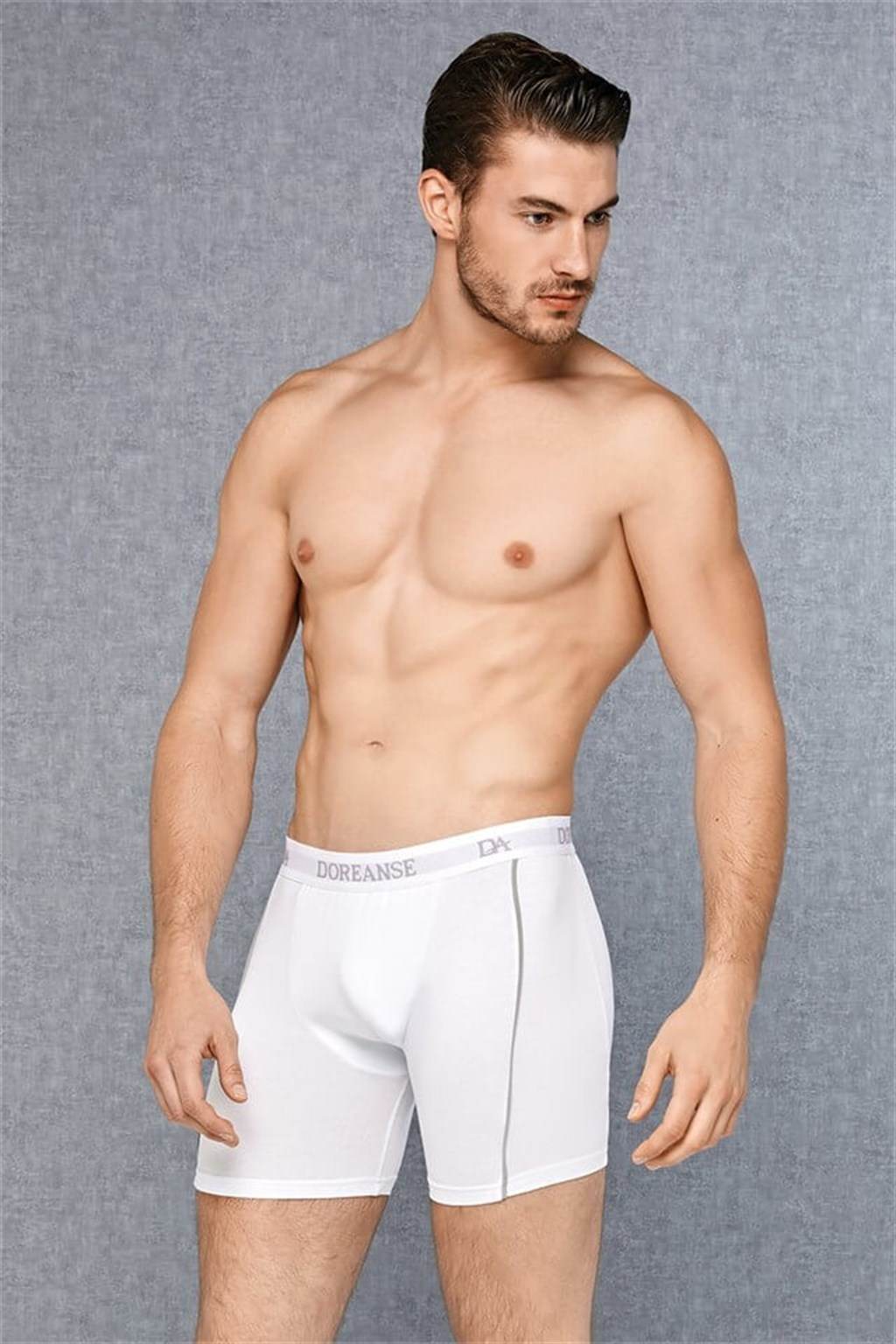 Pamuklu Esnek Bel Lastiği Erkek Boxer Doreanse 1780 - Beyaz