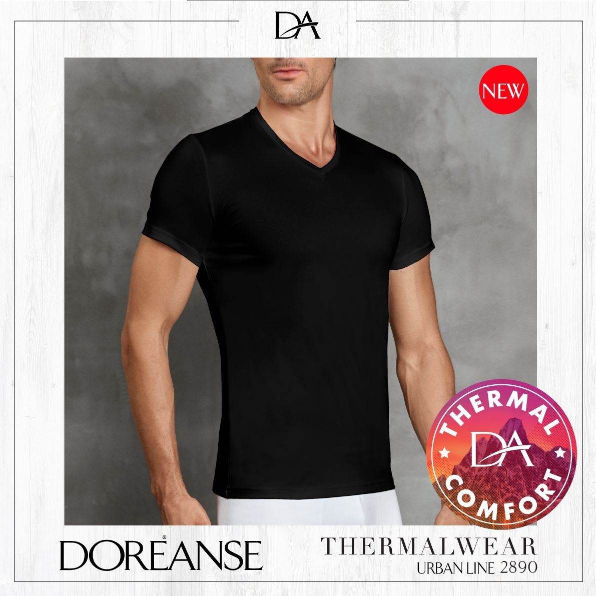 Viloft Termal V-Yaka Kısa Kollu T-Shirt Doreanse 2890 - Siyah