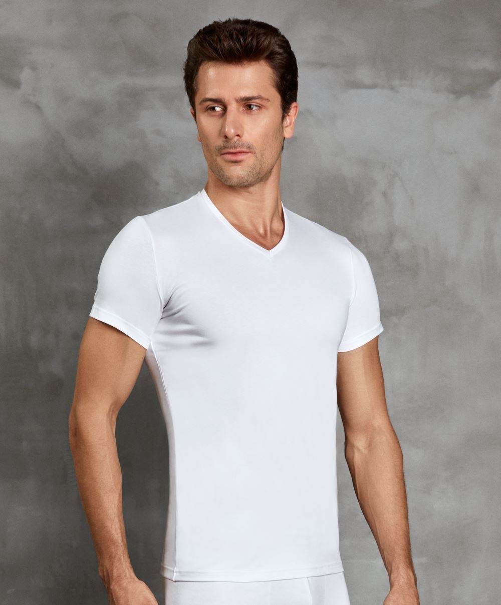 Viloft Termal V-Yaka Kısa Kollu T-Shirt Doreanse 2890 - Siyah