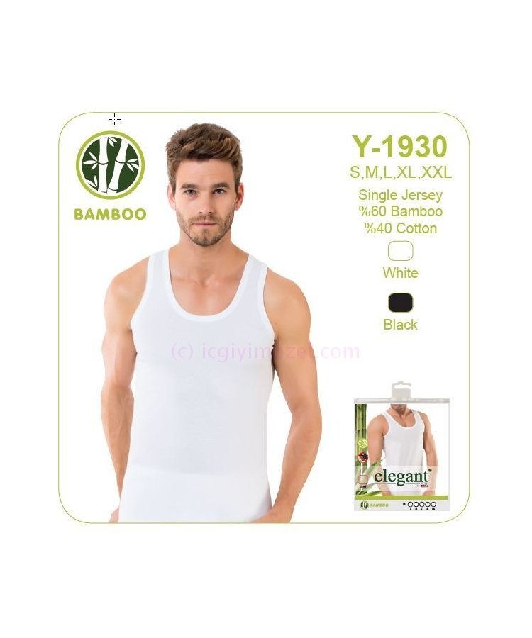 Bambu Koton V Yaka Erkek Atlet Öztaş 1930 - Beyaz